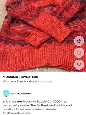 Mossimo Supply Co. Red & Burgundy Striped Crewneck Sweater